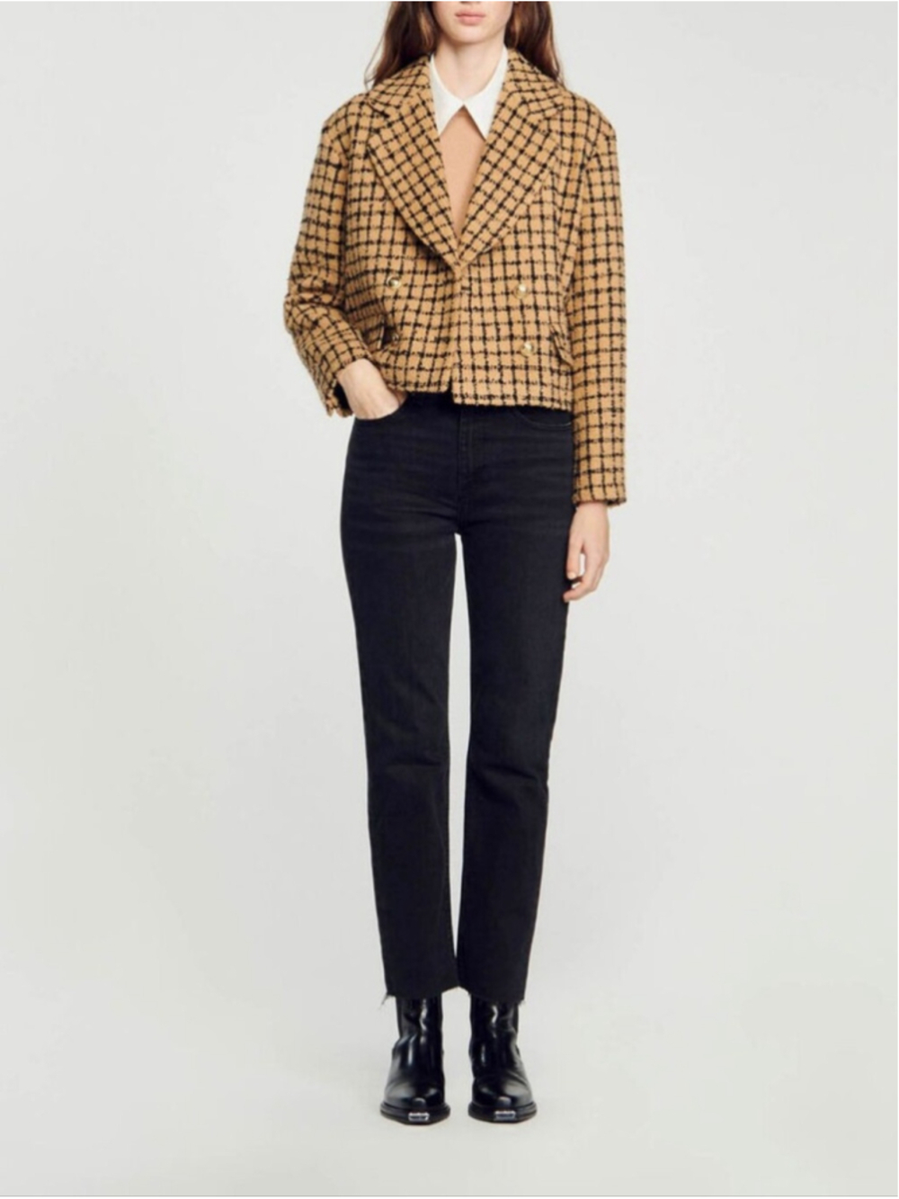 Sandro Women's tweed cropped jacket size 10(42) BNWT